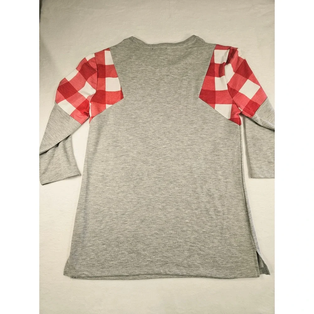 Gameday Couture Alabama Crimson Tide Roll Tide Plaid 3/4 Sleeve Tunic Top Small - Picture 6 of 10